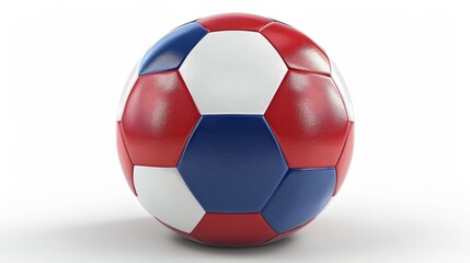 Obraz premium European Football Championship 2024, A soccer ball with the flag design of French on white background