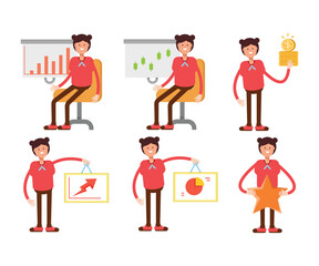 girl student characters in various poses vector illustration