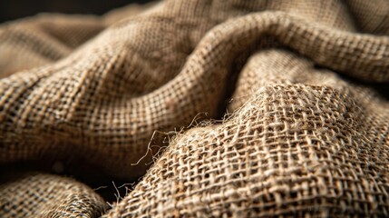 Fototapeta premium Close Up of Brown Burlap Fabric
