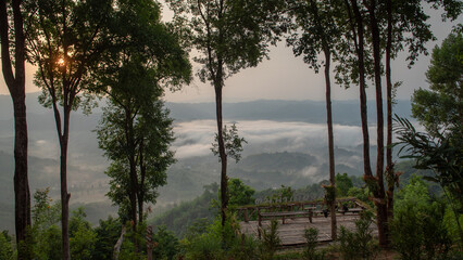 Morning view high on the mountain.