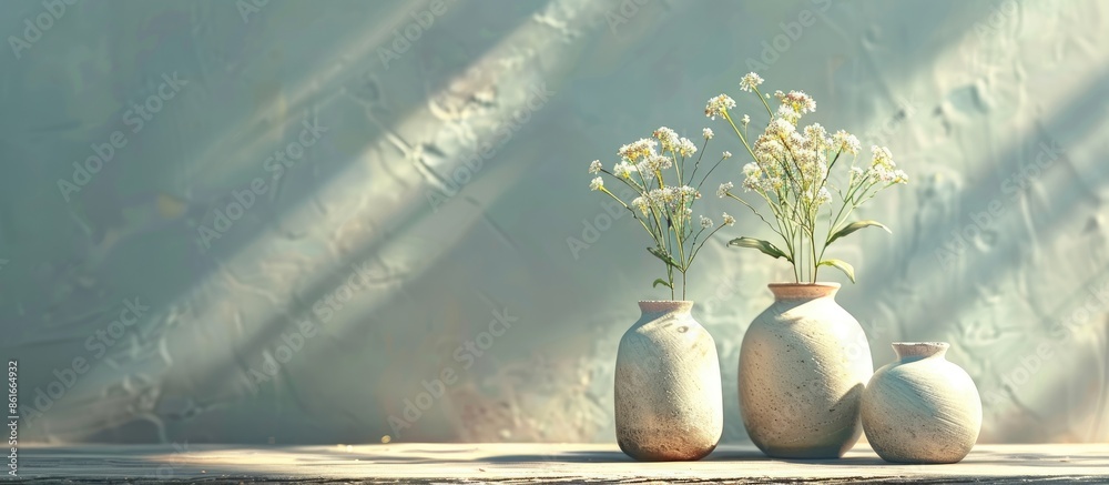 Fototapete background with table vases for a copy space image.