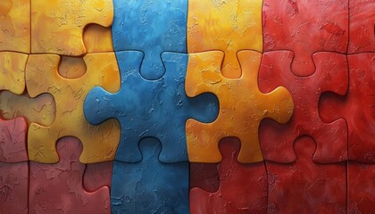 Strategic partnership flat design front view collaborative theme 3D render Tetradic color scheme