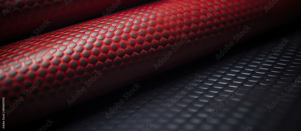 Poster Close-up image of PVC with dark color as a texture, ideal as a background with copy space image.