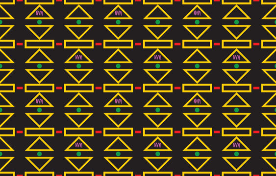 Abstract colorful seamless geometric pattern design for background, wallpaper, textile, print, wrapping, fabric, clothing, home decor. vector illustration