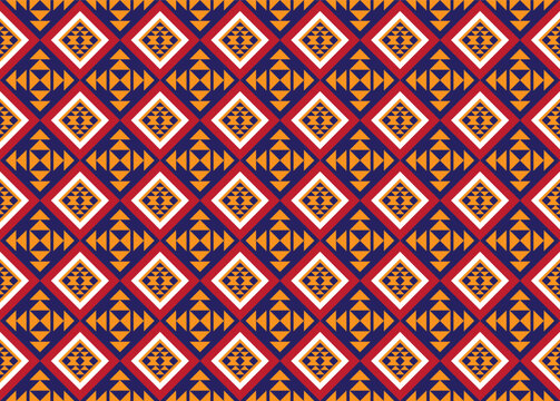 Abstract ethnic geometric seamless patterns colorful design for background, wallpaper, textile, print, wrapping, fabric, clothing, home decor. vector illustration