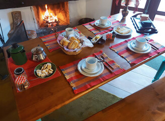 Breakfast table setting