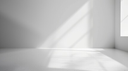 Minimalist White Interior with Sunbeams