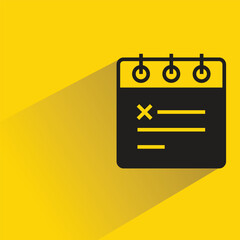 calendar icon with shadow on yellow background