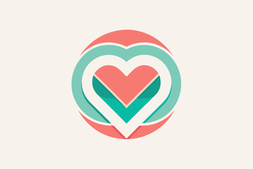 Color love line logo vector design 