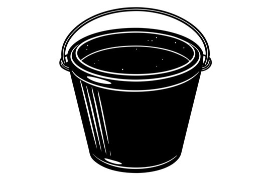 recommend clip art: Hand drawing bucket silhouette vector design