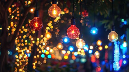Night background in festival outdoor 