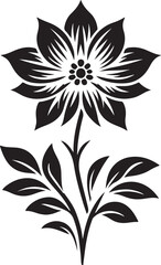 black and white flower