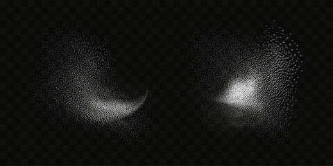 Grainy scatterings of sugar and salt crystals. Splashes of water and snow. Rain overlay effect and sea spray.Vector flour illustration.