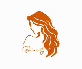 Beauty hair queen logo design template