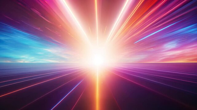 Celestial Light Speed: Vibrant Colors in Cosmic Motion - Slow Motion - made with Generative AI