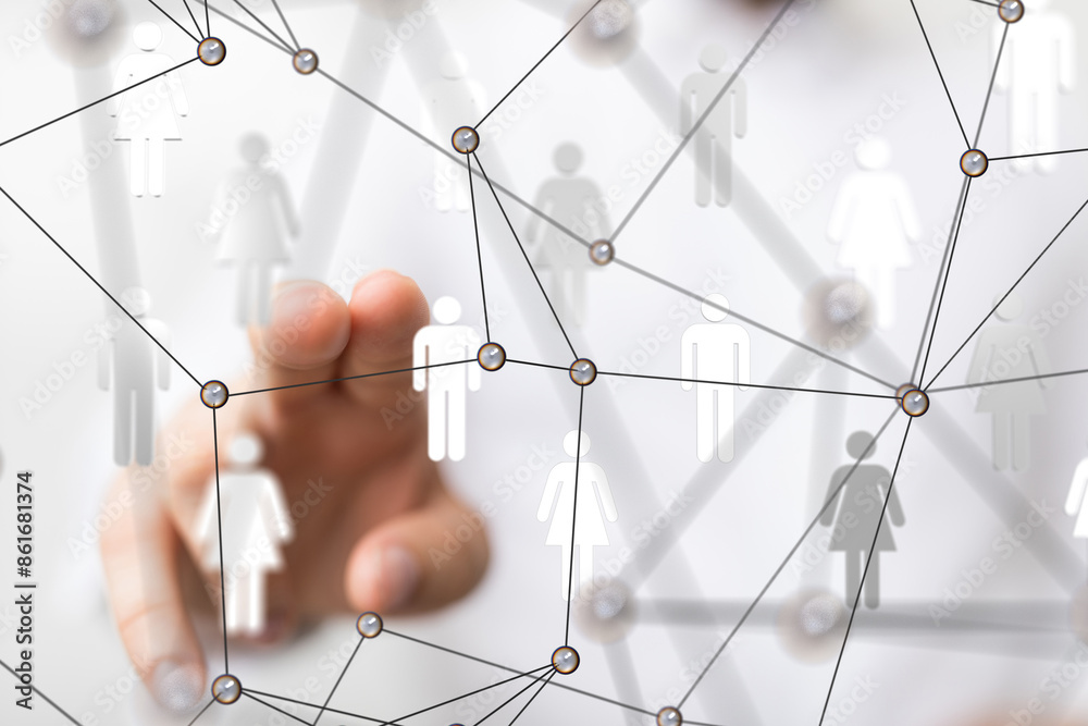 Poster conference digital network and data concept 3d