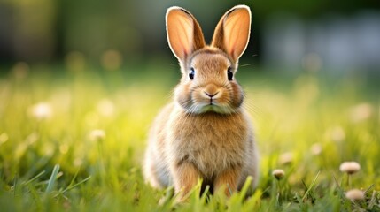 Fototapeta premium rabbit on the grass