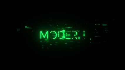 3D rendering Modern text with screen effects of technological glitches