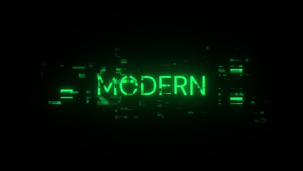 Obraz premium 3D rendering Modern text with screen effects of technological glitches