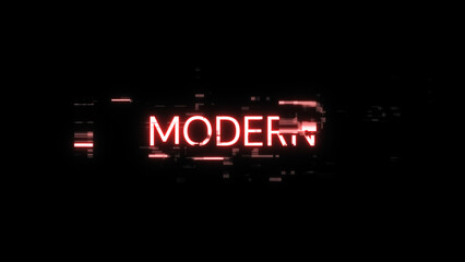 Obraz premium 3D rendering Modern text with screen effects of technological glitches