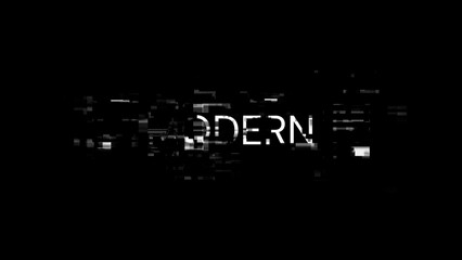 3D rendering Modern text with screen effects of technological glitches