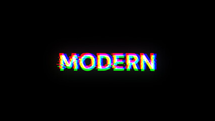 Obraz premium 3D rendering Modern text with screen effects of technological glitches