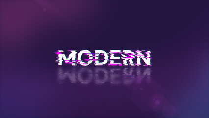 3D rendering Modern text with screen effects of technological glitches