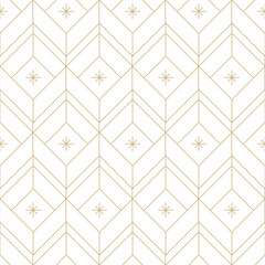 Golden chevron lines on white background seamless pattern. Festive geometric linear diamond pattern. Christmas design.