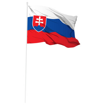 recommend clip art: Vector illustration of wavy Slovakia flag on transparent background