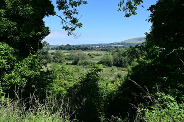 Views of the South downs from Bramber in the UK. 