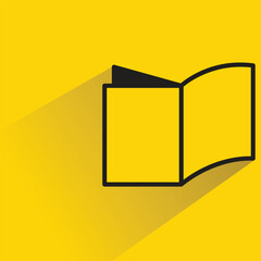 book icon with shadow on yellow background