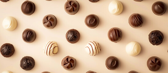 Fototapeta premium white milk and chocolate candies