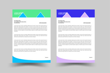 Modern and minimalist corporate company business letterhead template two color variation letterhead set for your business.Clean and professional corporate company business letterhead template design.