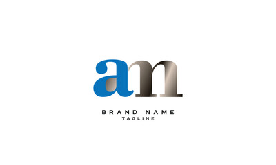 AM, MA, Abstract initial monogram letter alphabet logo design