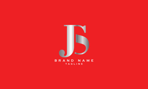JS, SJ, Abstract initial monogram letter alphabet logo design