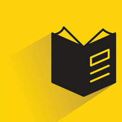 book icon with shadow on yellow background