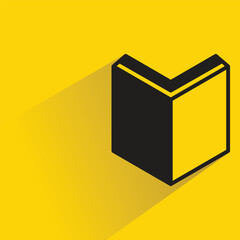 book icon with shadow on yellow background
