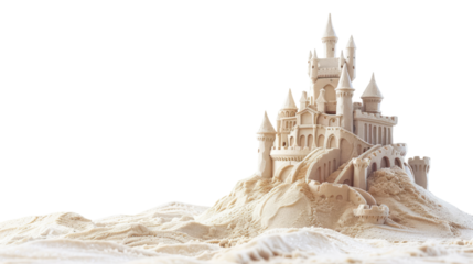 Sand castle, transparent background PNG