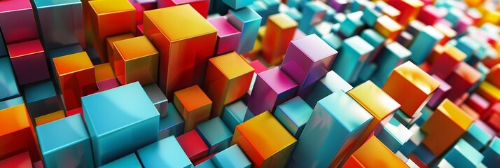 Obraz premium A stunning composition of colorful cubes resembling a vibrant cityscape.