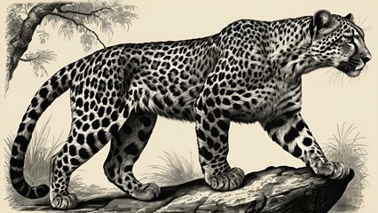 leopard on the rock