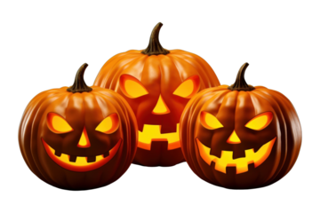 PNG Halloween pumpkin anthropomorphic jack-o'-lantern.