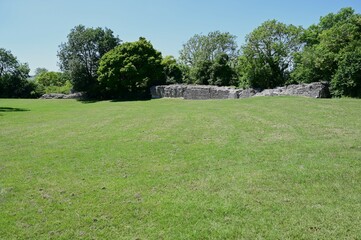 Remains of a Norman castle from the 11th century in the UK. 
