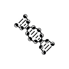 black thin line simple dna sequencing icon. flat lineart trend modern stroke art logotype graphic design web element isolated on white