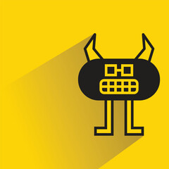 monster with drop shadow on yellow background