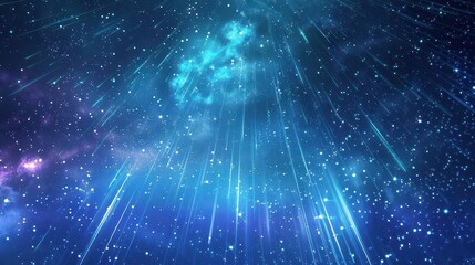 Fototapeta premium starry night sky with spectacular star falls animeinspired fantasy wallpaper beautiful flares and celestial wonders digital art style background