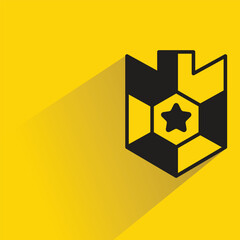 shield symbol with shadow on yellow background