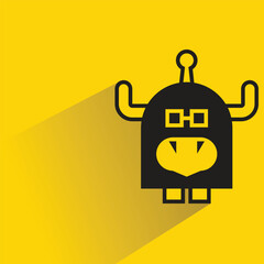 Obraz premium monster with drop shadow on yellow background