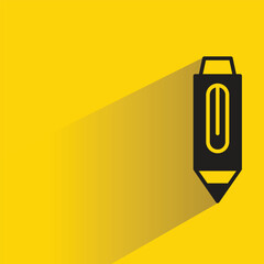 pen icon with shadow on yellow background