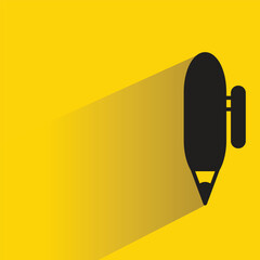 pen icon with shadow on yellow background