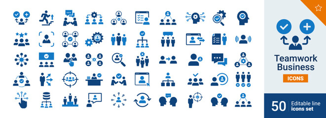 Teamwork Basic icons Pixel perfect. Recrutement, business, management, ...	
